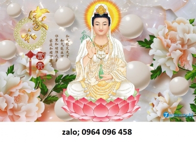 Tranh gạch 3d ốp tường phật phòng thờ - BC43