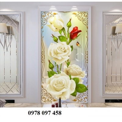 Gạch tranh bình hoa ốp tường