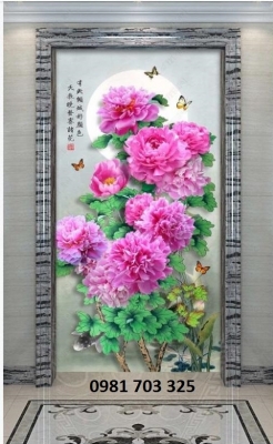 tranh khổ đứng, gạch tranh ốp tường 3D