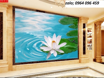 Tranh gạch 3d hoa sen - gạch tranh 3d hoa sen - SLN6
