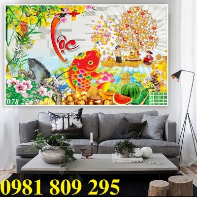 gạch 3d ốp tường , tranh hoa tài lộc