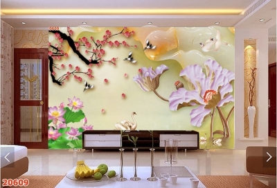 Tranh gạch 3d hoa sứ ngọc - FDNB2