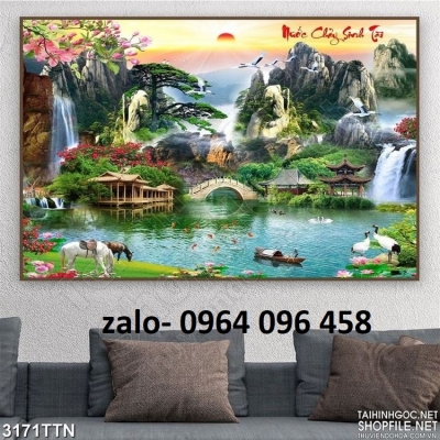 Tranh gạch 3d phong cảnh đồng quê - SCN855
