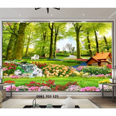 Tranh phong cảnh- gạch tranh 3D ốp tường
