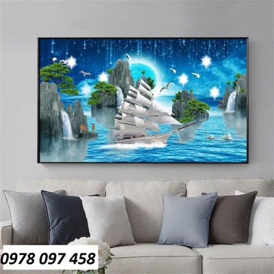 Bức họa thuyền buồm xuôi gió