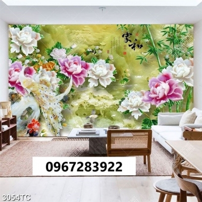Tranh gạch trang trí mẫu đơn