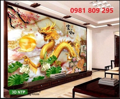 Tranh gạch rồng , tranh long phụng 3D