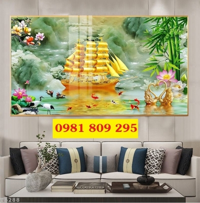 Mẫu gạch tranh thuyền buồm