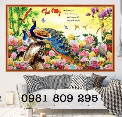 Tranh gạch trang trí phòng khách