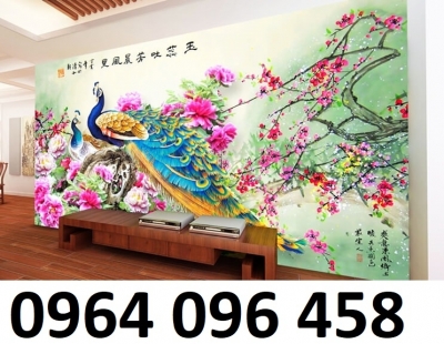 Gạch tranh 3d chim công - DCNCN84