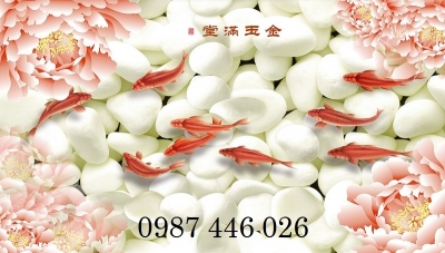 Gạch tranh cá chép vàng HP98222