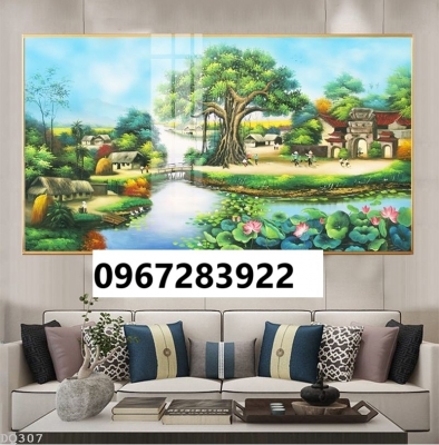 Tranh gạch đẹp 3d cảnh đồng quê