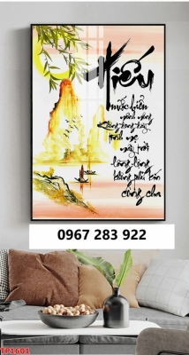 Tranh gạch đẹp 3d thư pháp