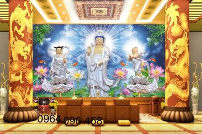Tranh gạch 3d phật phòng thờ gạch tranh 3d ốp tường - SCB3