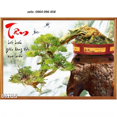 Tranh gạch 3d cây bon sai - XCX3