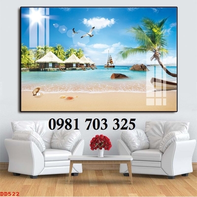 Tranh gạch 3D phong cảnh bãi biển