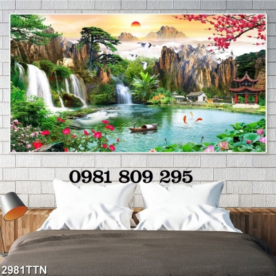 Tranh gạch trang trí phòng khách