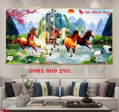 Tranh gạch bát mã phong thủy ốp tường hp368