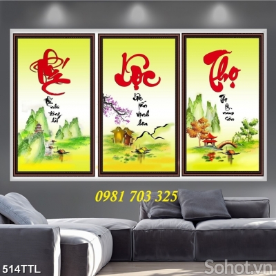 Tranh gạch 3d trang trí thư pháp