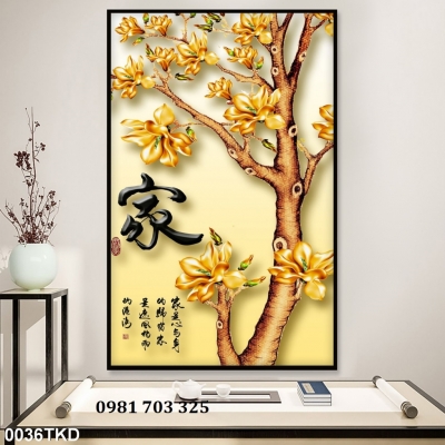 Tranh gạch 3D khổ đứng đẹp