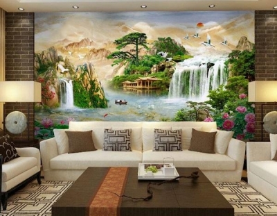 Tranh gạch 3d phong cảnh sông núi - SDFC89