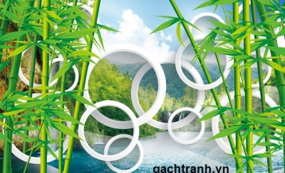 gạch tranh tre trúc 3d
