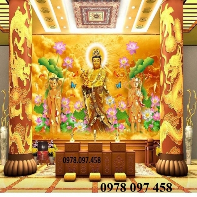 Tranh gạch 3D - phòng thờ