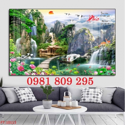 Tranh phong cảnh sơn thủy hữu tình-Tranh 3D phòng khách
