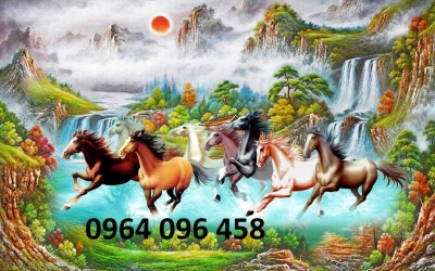 Tranh gạch 3d 8 con ngựa - 6999CV