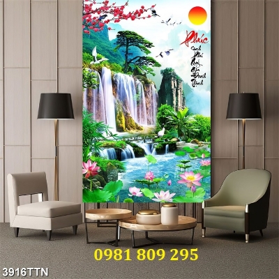 Tranh gạch phong cảnh cây tùng