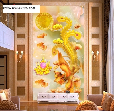 Tranh gạch 3d long lân quy phượng - DFCX4