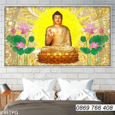 Tranh 3D Đức Phật-tranh treo tường