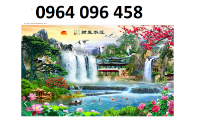 Tranh 3d sơn thủy hữu tình - tranh gạch 3d ốp tường - 743SB