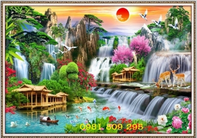 Gạch trang trí sơn thủy 3d HP5656