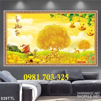 Tranh gạch kim tiền 3D trang trí