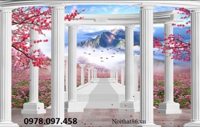 Tranh vườn hoa - tranh gạch