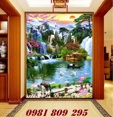 Gạch tranh 3d - tranh 3d phong cảnh đứng