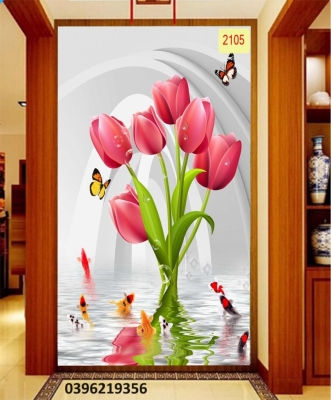 Tranh gạch hoa 3D trang trí đẹp