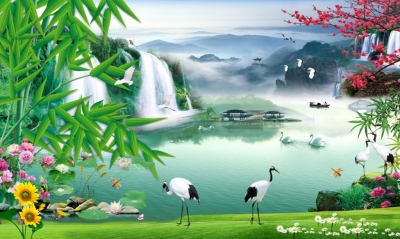 Tranh gạch 3d phong cảnh đồng quê - SCN855