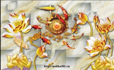 Gạch tranh hoa sen HP08273