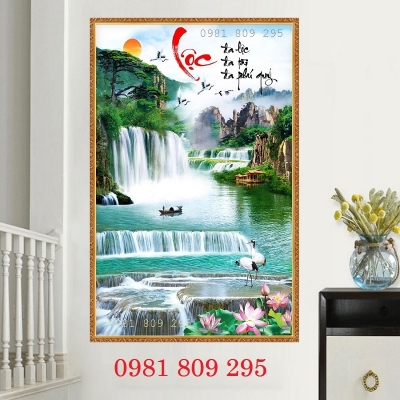 Tranh gạch ốp tường hoa mai