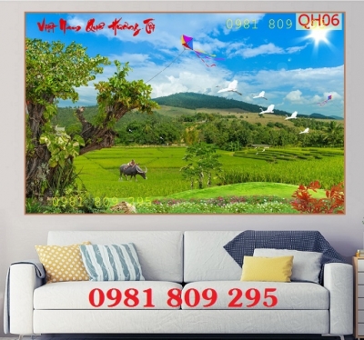 Mẫu tranh thiên nhiên , gạch 3d ốp tường