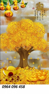 Tranh gạch cây kim tiền 3d - 6777C