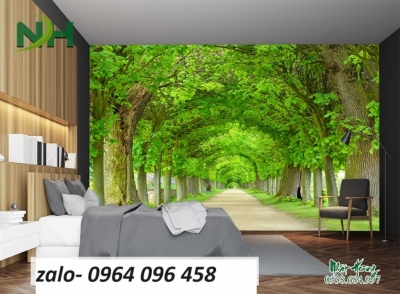 Tranh gạch 3d rừng cây cổ thụ - 895CN