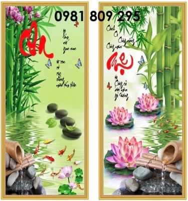 Tranh gạch men ốp tường hoa sen HS939