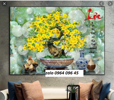 Tranh gạch 3d cây mai vàng - ,XBV68