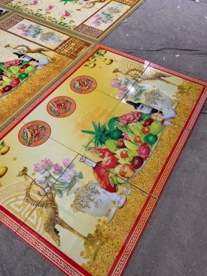 Phòng thờ gia tiên - tranh gạch men