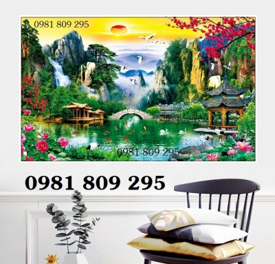 Tranh đồng quê 3d - tranh gạch 3d đồng quê