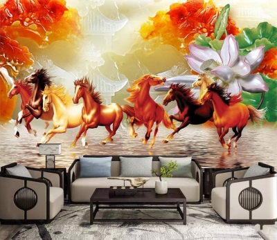 Tranh gạch 3d mã đáo thành công - HNB77