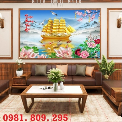 Tranh thuyền , gạch tranh 3d , tranh gạch